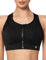 Yvette Starker Halt Sport BH Große Brüste mit Vorderverschluss Mesh Ringerrücken Ohne Bügel für Fitness Lauf, Schwarz,XXL Große Größen