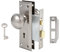 Toptotoo Mortise Lock Set for Interior Door, Vintage Antique Door Knobs with Lock and Skeleton Key, Old Door Knob Replacement Fits 1-3/8 in 1-3/4 in, Brushed Satin Nickel Finish
