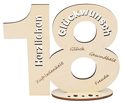 GoldRock Coole Geschenkideen 18 Geburtstag Mädchen Junge, Geldgeschenk 18. Geburtstag Junge, 18 Geburtstag Geschenk Deko, Geldgeschenke Geburtstag Jubiläum Holz, Geschenke zum 18 Geburtstag Mädchen