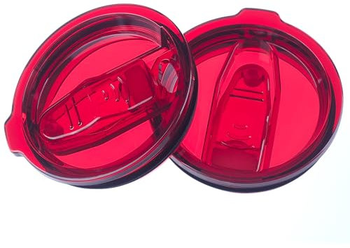 AICMEI 2 Replacement Lids for Stainless Steel Travel Cup, Leak and Spill resistant Lid for 30 oz or Others of Insulated Mugs With an Inside Diameter of 3.7-3.74 Inches(Red)