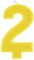 Unique 11792 - Birthday Candle - 9 cm - Raised Border Shape - Number 2 - Yellow Colour - 1 Count (Pack of 1)