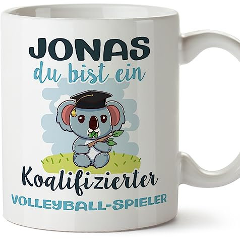 Mugffins Tassen Personalisierten für VOLLEYBALL-SPIELER Mann - Auf Deutsch - Koalifizierte Personalisierte - 11 oz / 330 ml - Individuell Anpassbar Geschenk Mitarbeiter