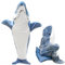 HINATAA Hai-Decke mit Kapuze, Onesie Hai-Decke, Schlafsack, weicher Flanellhai-Decke, mit Kapuze, Wearable Haischwanz Onesie Decke (XL, 75 * 35,5 in), Blau)