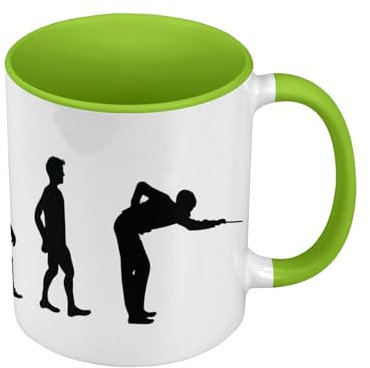 Tasse in Premium-Qualität, Grün – Evolution Billard Bar Snooker Passion – Tasse mit Henkel und farbigem Innenfutter