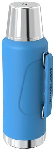 Super Sparrow Gourde Isotherme - 2L Bouteille Isotherme - Gourde Inox Sans BPA - Couvercle étanche qui sert de Tasse - Maintient la Température 24/36h (Chaud/Froid)