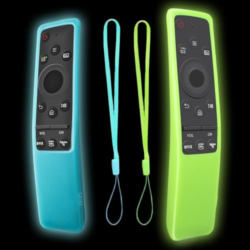 Confezione da 2 Custodie Protettive in Silicone per Telecomando Samsung Smart TV BN59-01298D, BN59-01241A, BN59-01260A, BN59-01266A, BN59-01259B, BN59-01312G, Antiurto Antiscivolo(Blu+Verde)