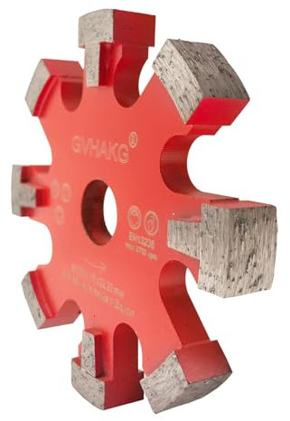 GVHAKG Diamant Frässcheibe/Räumscheibe130mm, 17 mm Räumscheibe 8 Segmente Für Fußbodenheizung Sehr harte Betonböden Und Entfernung, Fußbodenerwärmung Trockenschnitt (130x17x22.23mm)