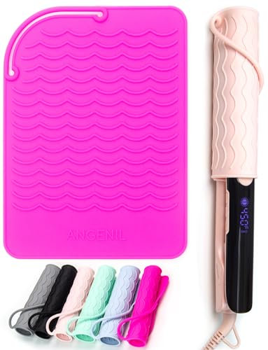 ANGENIL Alfombrilla de Silicona Resistente al Calor para Rizadores, Alfombrilla Resistente al Calor para Plancha de Pelo, Protector de Mostrador para Herramientas para el Cabello, 23 cm x 17 cm