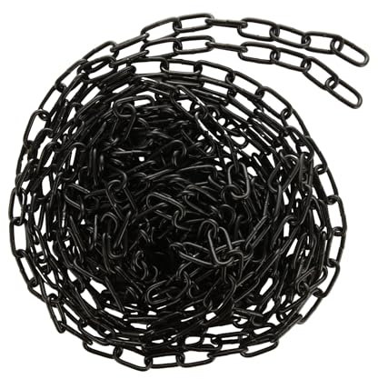 VIDETOL 8 Metres Length 304 Stainless Steel Chain, 3mm Heavy Duty Chain Links, Black Galvanized Steel Welded Link Chain Lift for Fence Gate, Garage Doors, Swing Chain and Bicycle Security Lock