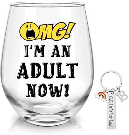 Joymaking Wine Glass - 17oz, Unusual 18th Birthday Gift for Boys & Girls