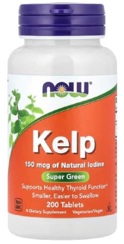 Now Foods - KELP 150 MCG | Kelp Tabletas | 150mcg de yodo natural de Kelp - 200 Tabletas
