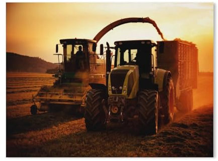 Puzzle 1000 Teile，Traktoren auf einem Acker bei Sonnenuntergang，DIY Handwerk Geschenk（50x70cm-200