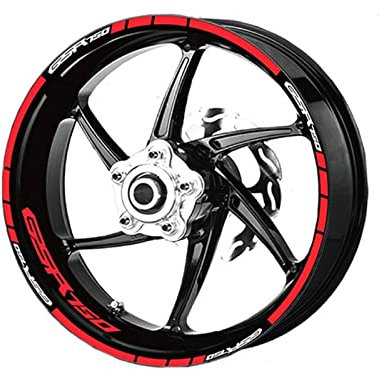 HRQCTIM Für Suzuki GSR750 GSR750 Für GSR 750 Motorrad Aufkleber Film Rad Reflektierende Streifen Dekorative Aufkleber Sticks Set Motorrad Felgenaufkleber(Rot)