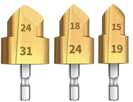Wonsfuleu Rohrreibahlen-Bit, Rohrreibahlenwerkzeuge | PVC Fitting Saver Rohrreibahle | Hochleistungsbohrer-Innen-/Rohrfasen-Werkzeugsatz für effizientes PVC-Rohrreiben und schnelleres Bohren