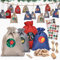 EIKJI Adventskalender zum Befüllen Groß(18x13cm), 24 Jutesäckchen Adventskalender zum Befüllen Stoff, Adventskalender Selber Befüllen, Adventskalender Säckchen, Adventskalender 2024 Kinder