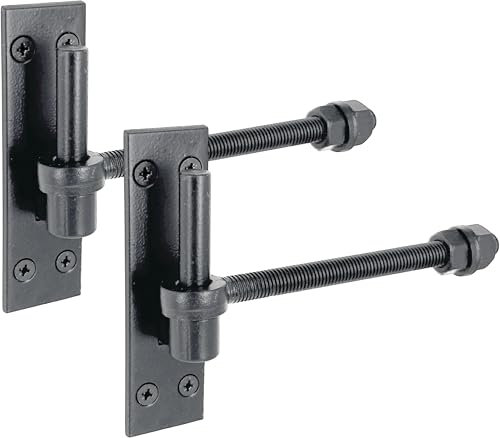 IRONTITE® 2 Pack Heavy Duty Gate Hinges with 12mm Pin and 12mm x 150mm Gate Eye Bolts, Black, Metal, Painted, Surface Mount