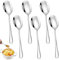 Serving Spoons Pack of 6, 21.1x5.3cm Large Serving Spoons for Buffet, Stainless Steel Round Tablespoons Set,Cooking Dining Soup Spoon for Kitchen,Restaurant,Banquet, Gift for Wife, Mother, Chrismas