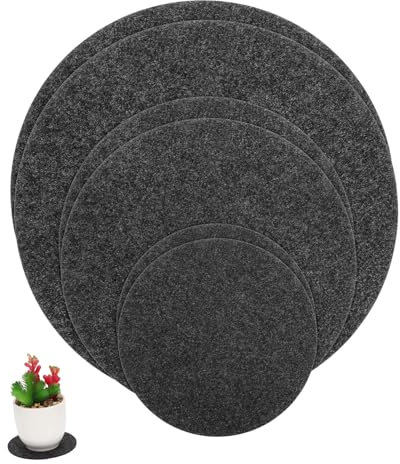 KITANDOVE 6pièces -Plats Feutre Absorbants pour Pots De Tapis à pour Plantes Intérieur Et Extérieur De Chaque