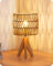 EDISHINE Lampe de Chevet Trépied en Bois Massif, E27 Ampoule de 2700K 4W Incluse, Abat-jour en Corde Tissée à la Main, 20 x 20 x 36 cm, Lampe de Table Moderne pour Chambre, Salon, Hôtel