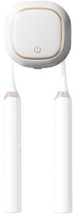 UV-Zahnbürste Sanitizer, Zahnbürstenhalter zur Wandmontage, Trocknungsfunktion, Sterilisation & Timing-Funktionen, Rechargeable,Hält Zwei Zahnbürsten gleichzeitig für Badezimmer (Weiß)