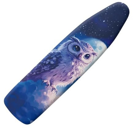 Coloranimal Bügelbrettbezüge und Polsterung mit Galaxie-Eulen-Druck, großer Bügelbrettbezug, Staubschutz, hitzebeständig, dickes Bügelbrett, schützend, faltbar, dicke Tischdecken