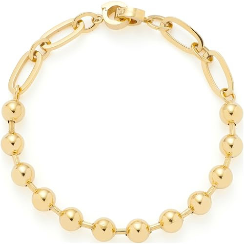 JEWELS BY LEONARDO Armband Dotty • Arm-Kette aus goldfarbenem Edelstahl • kräftigen Kugeln mit stilvollen Stegen • 19 cm Länge • Schmuck Geschenk für Frauen • 024925