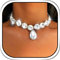 Evlry Collier ras du cou en strass Colliers en cristal scintillant en argent Collier de mariée Bijoux pour femmes