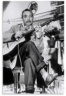 BBSYDH Poster und Drucke 60 * 80cm Senza Cornice Django Reinhardt Chitarrista Jazz Poster Canvas Wall Art Room Immagini per Camera da letto Regali Decor