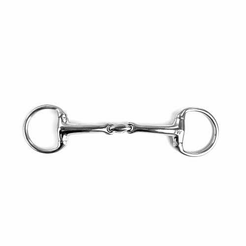ES0164 JW Olivenkopftrense Doppelt Gebrochen Edelstahl 50mm/15mm, 12.5 cm | Equine Smile Olivenkopfgebiss Gebiss Pferd Pony Maulschonend Reitsport Snaffle Trense Ringgebiss Ausbildungsgebiss