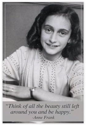 jdalcbe Historische Anne Frank Foto Met Inspirerende Motiverende Zitat Leinwand Poster Wandkunst Dekor Druck Bild Gemälde für Wohnzimmer Schlafzimmer Dekoration 20 x 30 cm