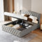 LKPOMI Polsterbett Bett mit Stauraum, 140x200 Jugendbett Boxspringbett mit Bettkasten und Lattenrost, Hydraulisches Stauraumbett Doppelbett Bettgestell, Samt, ohne Matratze (Grau 2, 140 x 200 cm)