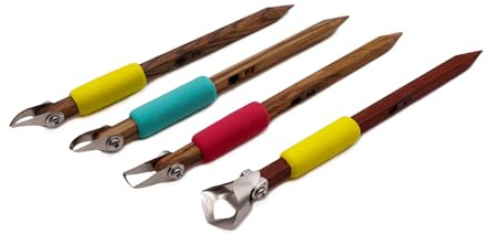 The Original DiamondCore Tools: 4-Pack Pottery Carving Tool Set ‚ P1, P2, P5, X1, Clay Carving, Ceramic Sculpting, Sgraffito, Relief Fluting (Set 1)