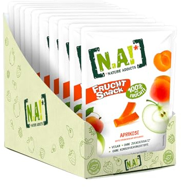 NA! - Fruchtsnack Aprikose/Apfel - gesunder Snack für unterwegs und zwischendurch - softe Fruchtstückchen zu 100% aus Früchten, ohne Zuckerzusatz, vegan - 10er-Pack (10x35g)