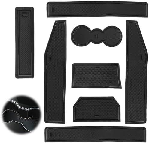 8PCS Car Anti Dust Mats Set, Non Slip Rubber Car Mats for Range Rover Evoque 2012, 2013, 2014, 2015, 2016, 2017, 2018 Fit Center Console, Car Cup Holder Inserts, Door Liners Interior (Black)