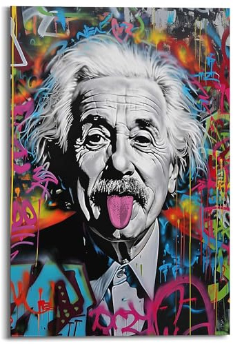 REINDERS Wandbild, Graffiti Einstein, Hobbyraum, MDF, 90 x 60