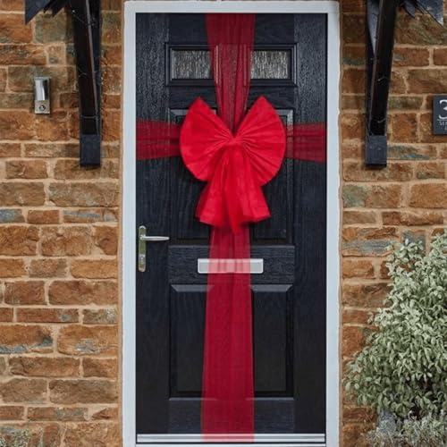Samuel ALEXANDER 49 x 52cm Large Red Christmas Front Door Bow Decoration