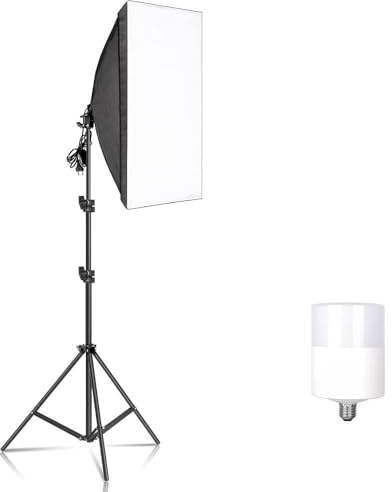 Fotografie-Softbox-Beleuchtungskits 50 x 70 cm Professionelles Dauerlichtsystem Softbox for Fotostudio-Ausrüstung Für die Studiofotografie(30W Bulb)