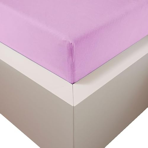 Traumschloss Edel-Jersey Spannbetttuch Premium Plus | Mako Baumwolle mit Lyocell & Elasthan | Bettlaken wärmt im Winter & kühlt im Sommer | hautsympatisch 180-200x200-220 Lavendel | 260g/m², 47,5% Mako Baumwolle, 47,5% Lyocell, 5% Elasthan