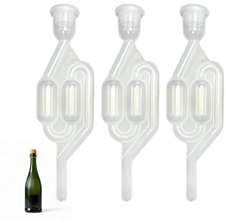 eModwey HASLED Gärröhre mit Gärverschluss - Fermentationsbubbler für Bier, Wein, Sauerkraut & Fruchtsäfte, Luftschleuse für sekundäre Gärung, unverzichtbares Brauzubehör für Hobbybrauer (Weiß)