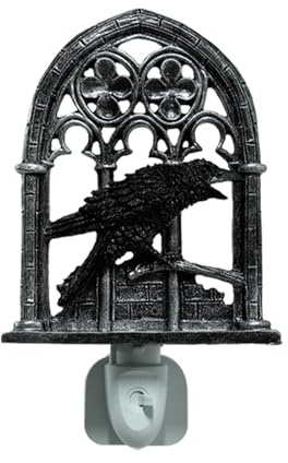Fyrdyn Krähen Lampe - Halloween Deko Gothic Vogel Lampe - Nachtlicht Wohndekor Für Feiertage Schlafzimmer Nachttisch Terrasse