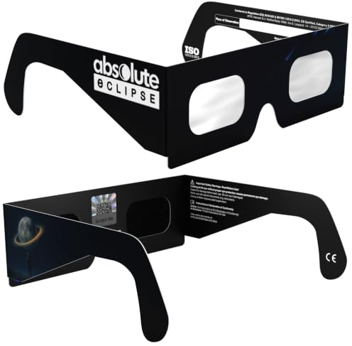 Absolute Eclipse Sonnenfinsternis Brille 2026 zum Sehen der Sonnenfinsternis - ISO 12312-2 - 12. August 2026 - Erwachsene Kinder - EU Hersteller Anerkannt AAS - 55+ Designs