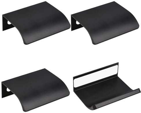 MOROBOR 4 Stück Fingerkantenzug, selbstklebende Schrank- und Schubladengriffe für sofortige Montage, runder Winkel, verdeckte Griffe im modernen Stil für Schränke, Hardware, Kleiderschrank, 50 mm