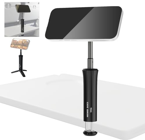 NEEWER Airplane Phone Holder, Magnetic Smartphone Desk Mount Tripod Stand Handheld Selfie Stick Plane Gadget Travel Essentials Compatible with MagSafe iPhone Samsung Android for Video Recording, TP016