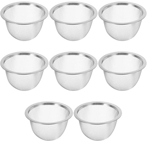 7.6cm / 2.99in 8 Pack Teapot Mesh Strainer Insert, Stainless Steel Mesh Strainer Replacement Tea Infuser for Ingredients Soup, Coffee, Juice