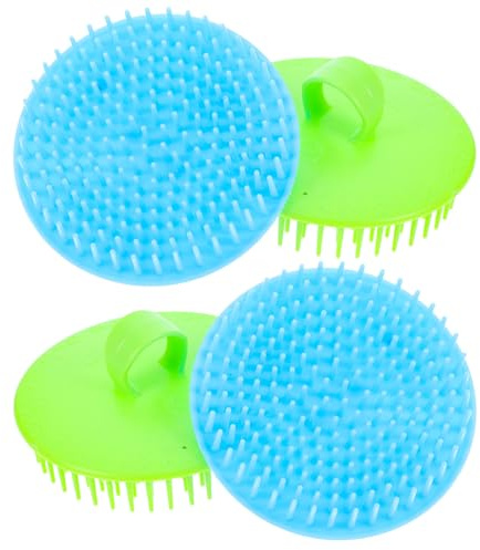 ROMISBABA 4 Stück Pack Kopfhautmassagekämme aus Kunststoff Shampoo Haarbürsten für Damen Herren Kopfhautreinigung Haarpflege bei Nass und Trocken