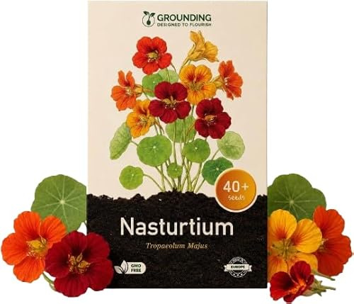 Grounding – Semi Nasturzio Nano Whirley Bird, 40+ Semi Multicolore | Tropaeolum majus Compatto per Vasi, Fioriere e Bordure, Copertura fino a 2 m², Qualità Europea