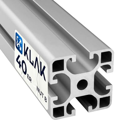 KLAK - Aluprofil 3m System-, Montage-, Konstruktionsprofil Nut 8 40x40 silber