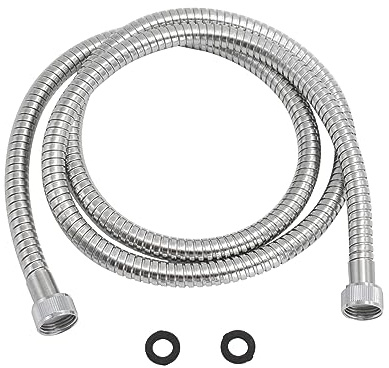 JASSFERRY 1.5M(59-Inch) Stainless Steel Shower Hose Anti-Explosion Leakproof Flexible Anti-Kink Replacement with Solid Brass Connector