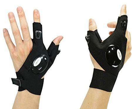DINOWIN LED-Taschenlampen, Outdoor-Angelhandschuhe, Sporthandschuhe, Taschenlampe für Camping, Radfahren, Laufen, Outdoor-Aktivitäten, Notbeleuchtung