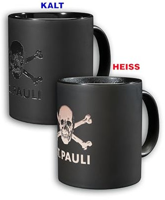 St. Pauli Totenkopf Magic Kaffeebecher Tasse mit Temperaturfarbwechsel
